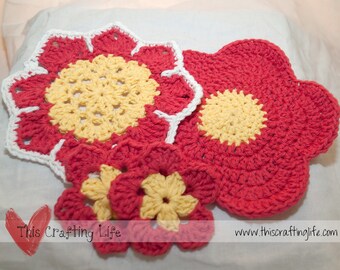 Flower Washcloth Set Crochet Pattern