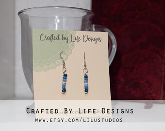 Ombre Blue Beaded Earrings - Multiple Styles