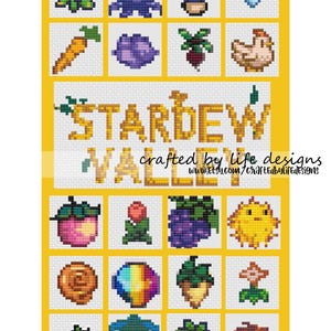 Gráficos con temática de Stardew Valley para crochet o tejido {Patrón y gráficos de estilo gráfico}