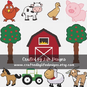 Farm Animal Crochet Pattern: Graph Charts (PDF Download)