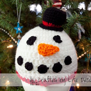 Crochet Snowman Hat Pattern, Winter Hat crochet pattern, xmas crochet hat pattern
