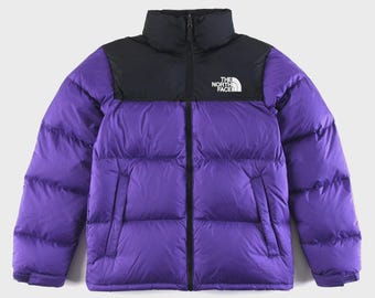 Doudoune Nuptse 1996 trois couleurs foncé violet/vert/bleu