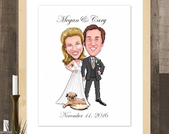 Wedding guestbook alternative - wedding portrait - wedding reception poster - wedding sign in board