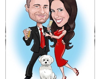 Wedding caricature Save-the-Dates - Save-the-Date Cards, Magnets, and Invitations