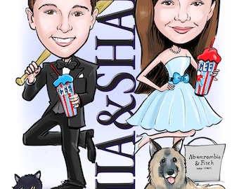 CUSTOM ILLUSTRATED Just for You!  Bar Mitzvah, Bat Mitzvah, B'nai Mitzvah Save the Dates, Invitations, Sign in Boards