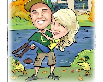 CUSTOM MADE Caricature Save the Dates - Cute, Funny, and Unique Cards and Magnets, Invitations