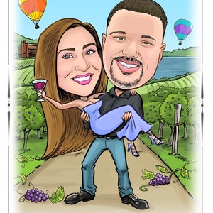 Las Vegas wedding save the date cards destination wedding save the date magnets custom caricature sign in board image 7