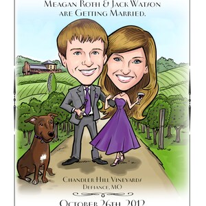 Fun caricature save the dates express your unique personalities Send in your photos and ideas to illustrate the date image 3