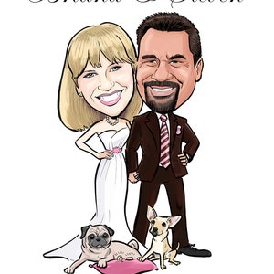 Great guest book alternative Caricature poster for signing at reception image 1