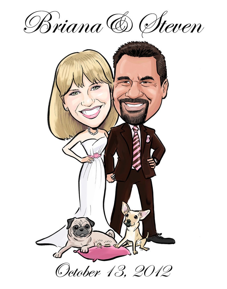 Great guest book alternative Caricature poster for signing at reception image 1