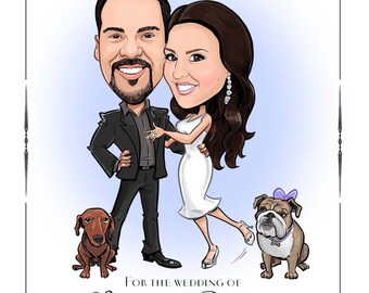 Wedding caricature Save-the-Dates - Save-the-Date Cards, Magnets, and Invitations