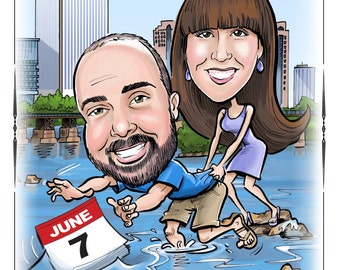 Funny Wedding Save the Date Cards and Magnets, Invitations - Custom Caricature from Your Photos