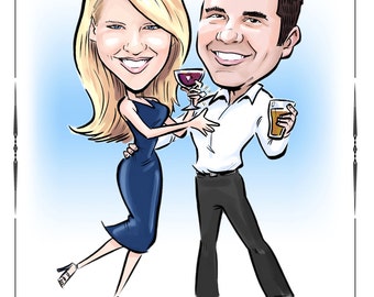 Wedding caricature Save-the-Dates - Save-the-Date Cards, Magnets, and Invitations