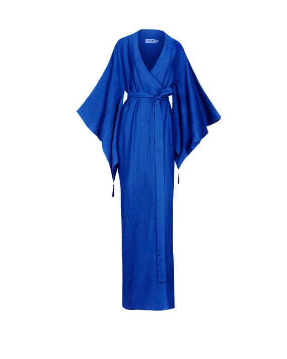 blue kimono maxi dress Toperth Blue Boho Print Kimono Maxi Dress Toperth