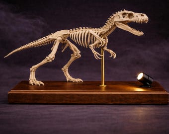 Yutyrannus Skeleton Sculpture, Realistic Fossil Decor, Museum Style Bone Effect, LED Desk Light
