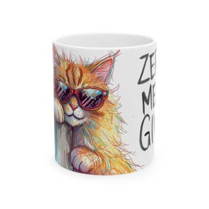 Whimsical Cat Mug: Funny Coffee Cup for Cat Lovers