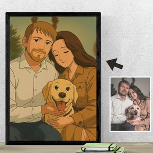 Custom Ghibli-Style Family Portrait: Personalized Anime Digital Art (Digital Download)