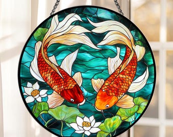 節句飾り　サンキャッチャー ステンドグラス パネル　オーナメント　こどもの日　鯉 節句飾り サンキャッチャー ステンドグラス パネル オーナメント