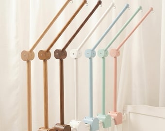 Natural Wood Baby Crib Mobile Hanger Arm: Universal Fit, Walnut Mobile Arm, Baby Mobile, Mobile Baby, Foldable Crib Arm, Beech Wood