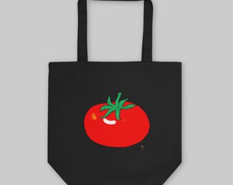 Borsa ecologica in cotone biologico – Design grafico di pomodoro / Borsa riutilizzabile per la spesa e il mercato