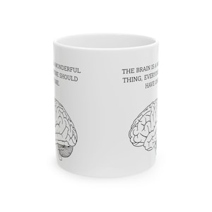 Brain Design Ceramic Mug: Thoughtful Gift for Mental Health