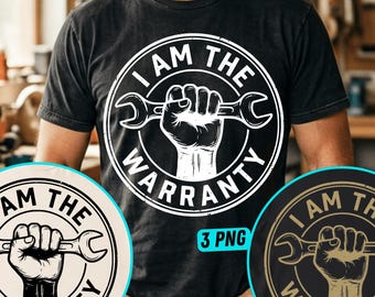 Ich bin die Garantie PNG, lustige Mechaniker Dad Shirt Design, Garage Geschenk für Papa, Vatertag Auto Reparatur Grafik, Auto-Liebhaber T-Shirt