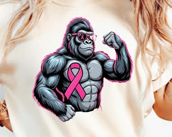 Bigfoot Pink Ribbon Brustkrebs-Aufklärung PNG: Sasquatch Unterstützung Überlebende Hoffnung png Pink Ribbon Kämpfer (Digitaler Download)
