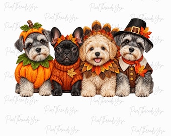 Cute Schnauzer Turkey Thanksgiving Pumpkin Fall Dog Puppy PNG: Autumn Dog Thanksgiving Pumpkin Harvest Fall Decor (Digital Download)