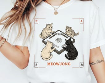 Meowjong Katze PNG: Niedliche Katzen Spielen Mahjong Chinesisches Spiel png Katzenliebhaber Humor Kunst, lustiges Brettspiel, Spielabend Geschenk für Sie