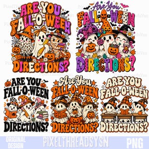 Är du höstens vägbeskrivningar PNG-paket, Halloween-lärarspöken PNG, rolig läskig skolskjortadesign, sublimering av höstlärare