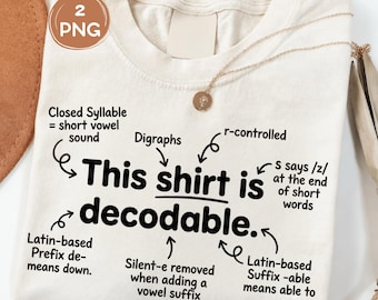 This Shirt Is Decodable PNG, Structured Literacy Teacher Design, Science of Reading Shirt, English Teacher Gift, Reading Intervention