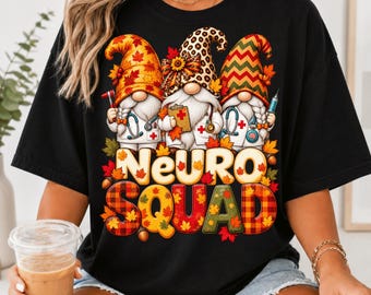 Neuro Squad Gnome Nurse PNG, Leopard Thanksgiving Turkey Shirt Design, Neurology Nurse Stethoscope Sublimation, Funny Medical Fall Download