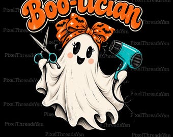 Fantasma di Halloween per estetisti PNG, Fantasma di parrucchiere retrò PNG, Design per maglietta di Halloween per estetisti, Sublimazione divertente per parrucchieri, Download digitale