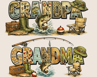 Oma & Opa vom großen Tag (PNG), O-Fish-Ally 1. Geburtstag Angel-Familien-Shirt, Erster Geburtstag, Opa-Shirt-Design, Digitaler Download