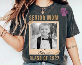 Benutzerdefiniertes Foto „Abschlussmutter 2027“ (PNG), personalisiertes T-Shirt-Design für den Abschlussjahrgang 2027, Geschenk für stolze Väter, Abschluss-Shirts für Mütter