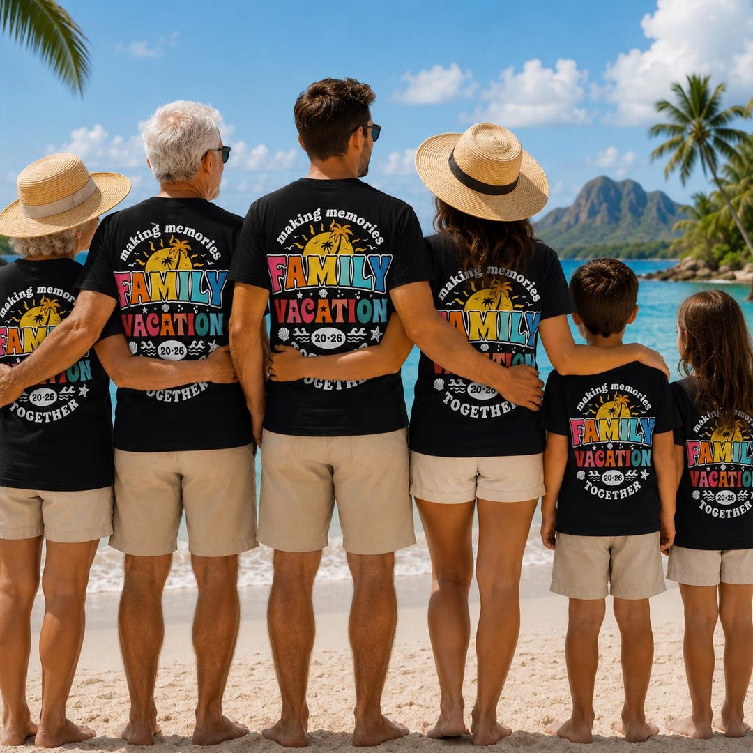 Custom Family Vacation 2026 PNG, Matching Family Trip Shirt Design ...