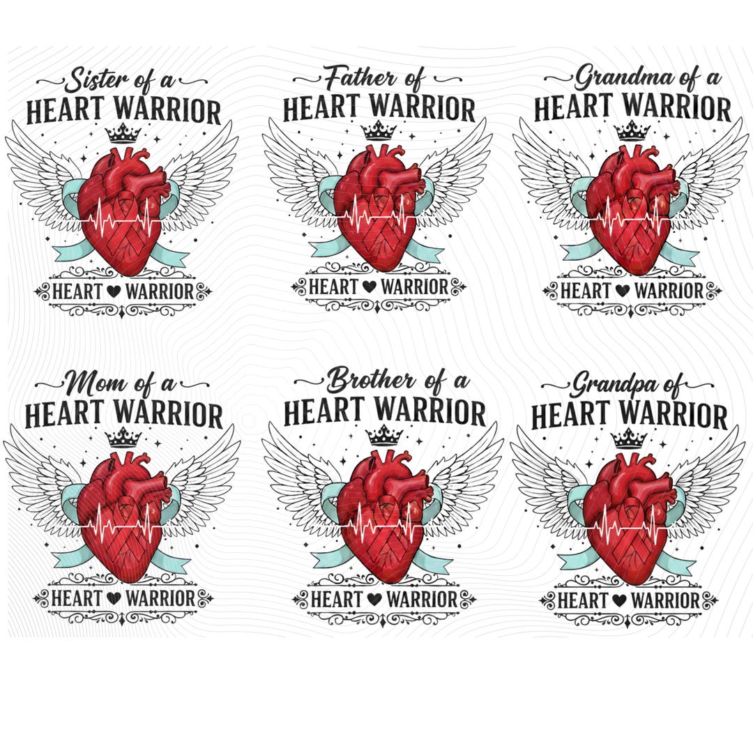Heart Warrior CHD Awareness PNG: Congenital Heart Support Family Member ...