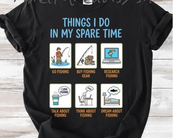 Dinge die ich in meiner Freizeit tue PNG | Lustiges Fischen-Humor-Design | Fischer Zitat Shirt Grafik | Angeln PNG Download