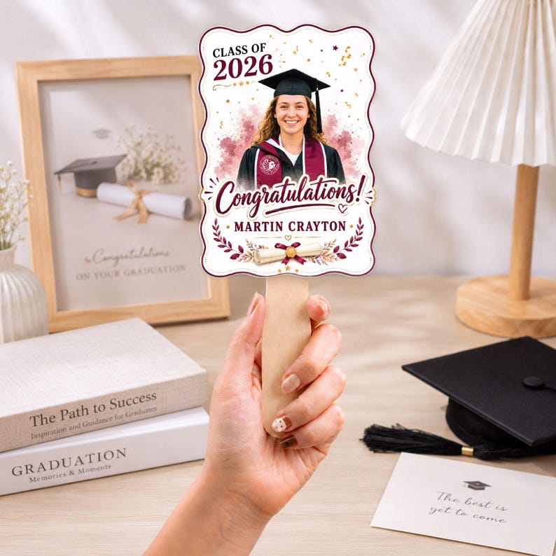 Personalized Graduation Hand Fan 2026, Custom Congrats Grad Fan, Class ...