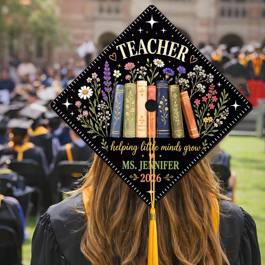 Personalized Teacher Graduation Cap Topper 2026, Teacher Grad Cap Decor ...