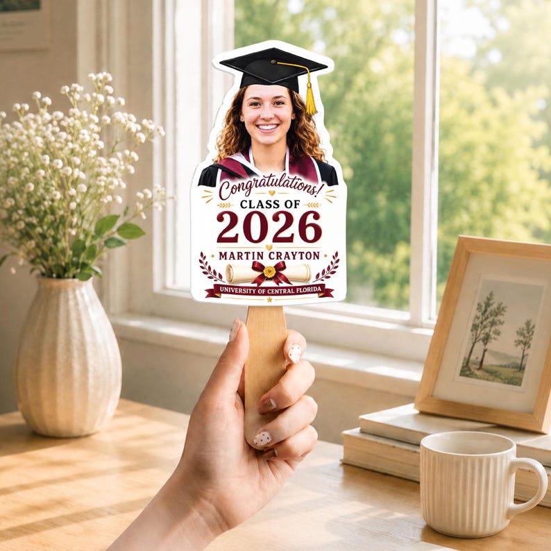 Personalized Class of 2026 Graduation Hand Fan, Custom Congrats Grad ...