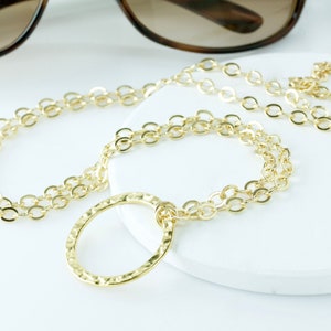 Gold Eyeglass Loop Necklace Gold Lanyard Eyeglass Chain - Etsy