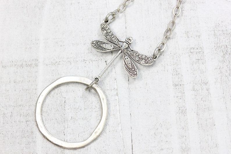 Silver Dragonfly Eyeglass Chain, Silver Eyeglass Loop Necklace, Reading glasses holder, Sunglasses Holder Chain, Nature Jewelry, maetri image 7