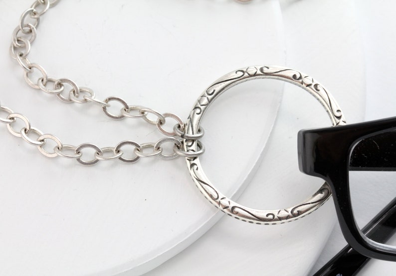 Silver Eyeglass Chain Glasses Chains Silver Glasses Chain Etsy UK