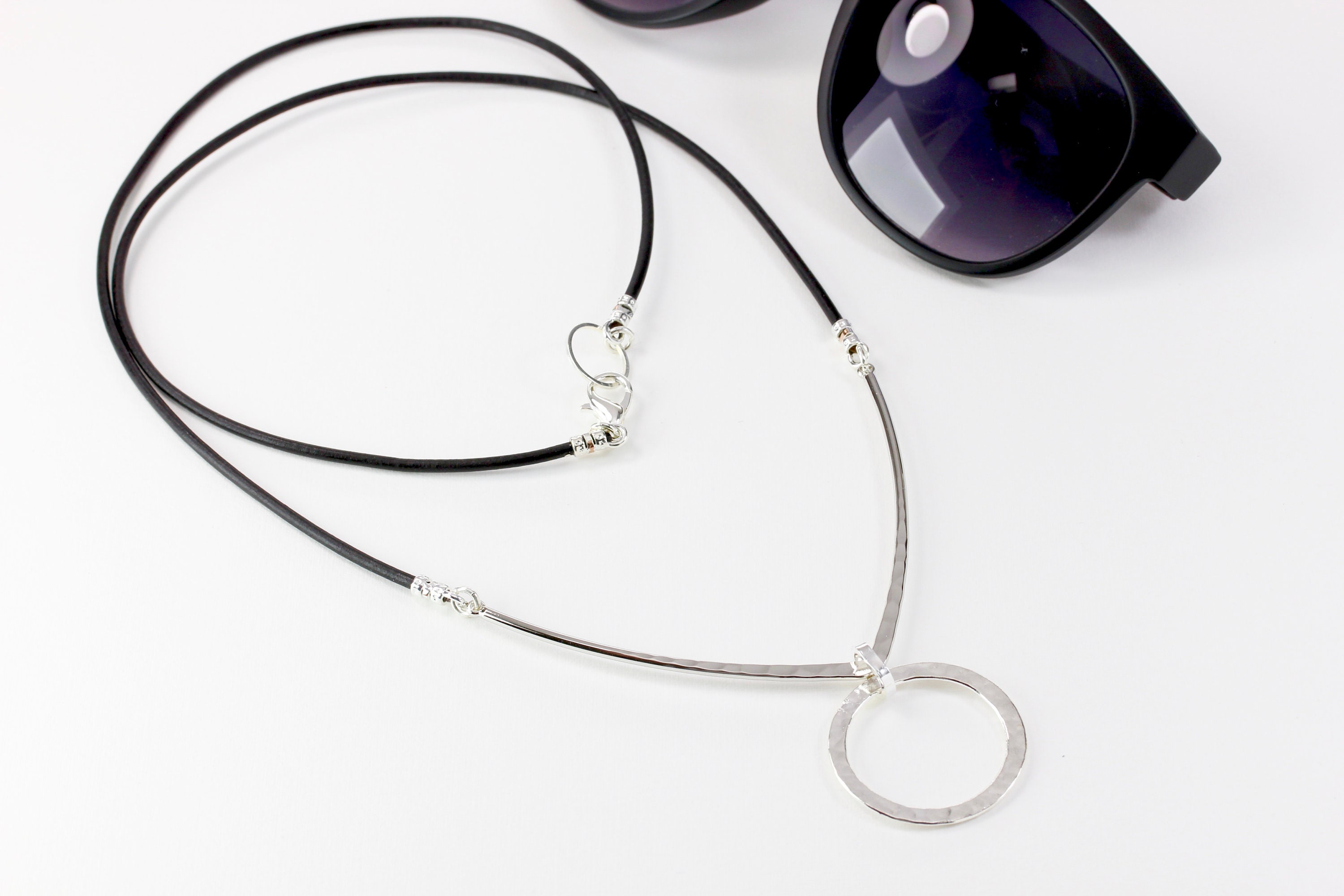 Modern Silver Eyeglass Loop Necklace Silver Glasses Loop Etsy