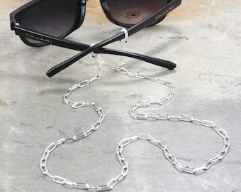 Silver Paperclip Eyeglass Chain Minimalist Glasses Chain 