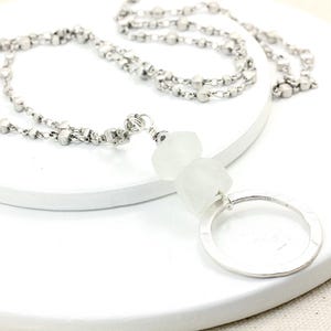 Sea Glass Eyeglass Chain Loop Holder with Antique Silver bead chain, Ethnic Sunglasses Chain, Gifts for Her, Reading Glasses holder, USA