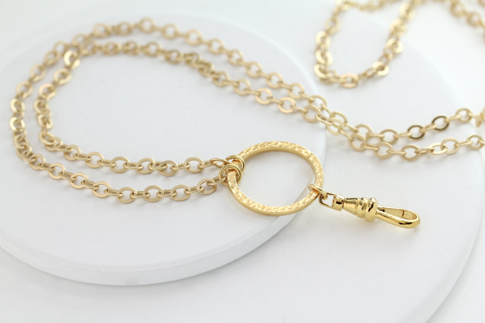 Gold Chain ID Badge Lanyard Lanyard Gold ID Lanyard Gold Etsy