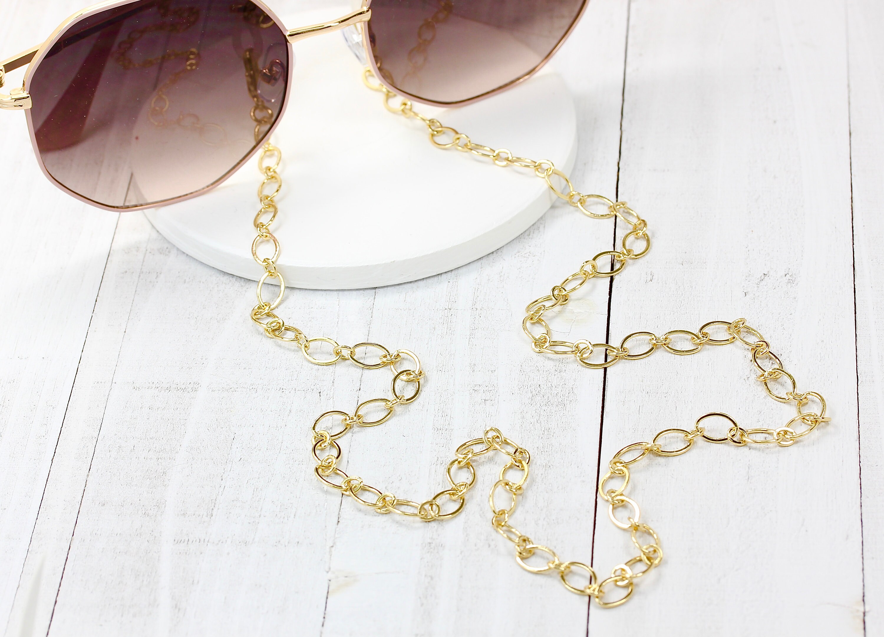 Gold Eyeglass Sunglasses Chain Upscale Chunky Gold Eyeglass Etsy