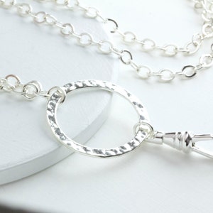 Hammered Silver ID Badge Lanyard: Chic Minimalist Accessory